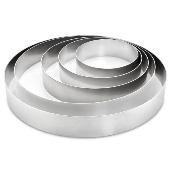 Set of cake rings, aluminum